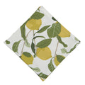 Limone tygservett gul med citronmönster 45x45 cm på vit bakgrund