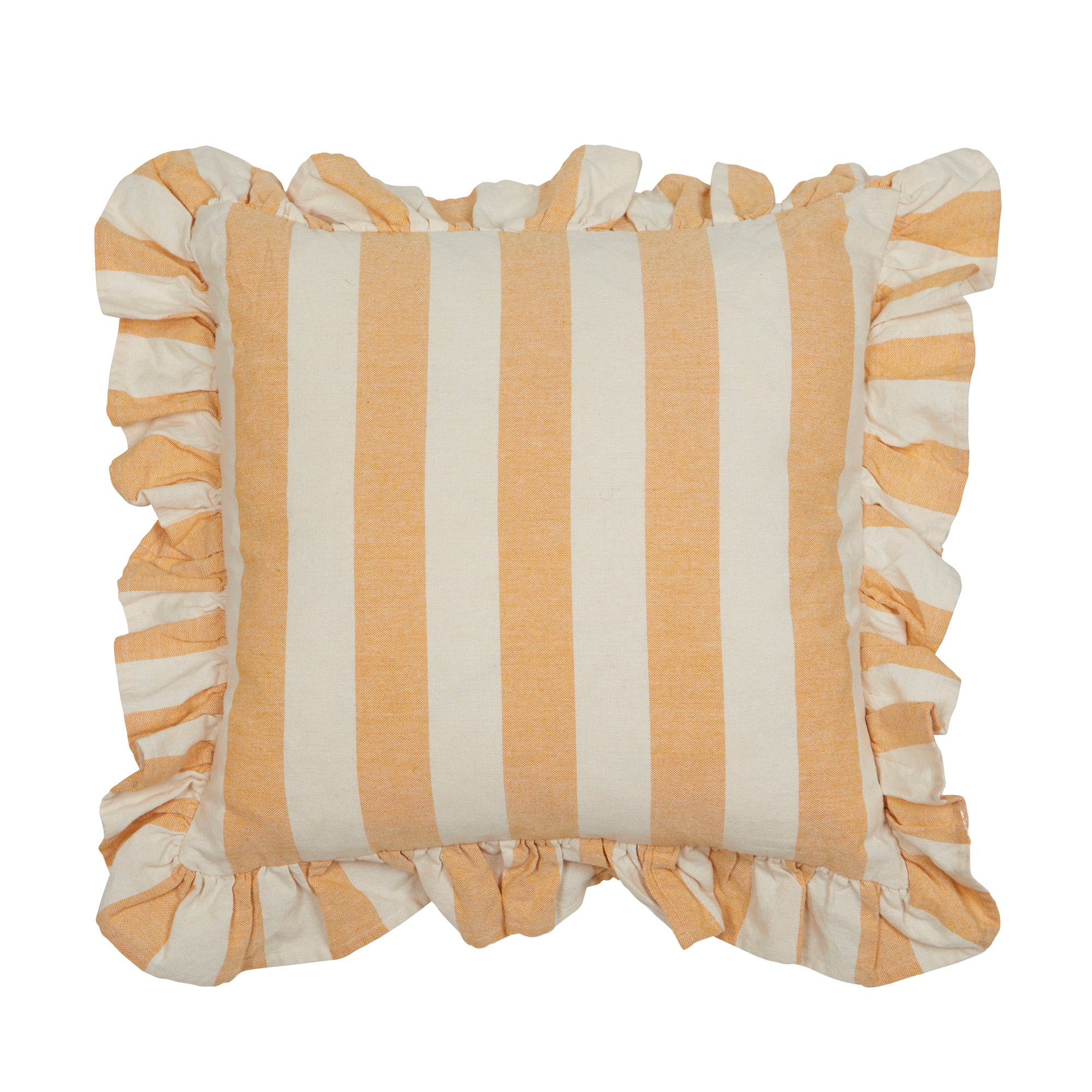 Amalia randigt kuddfodral 45x45 cm i gul och orange rand